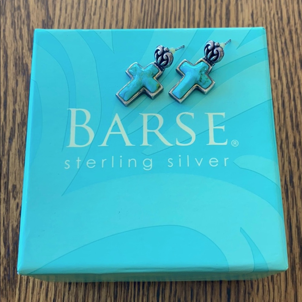 Barse Turquoise across Earrings